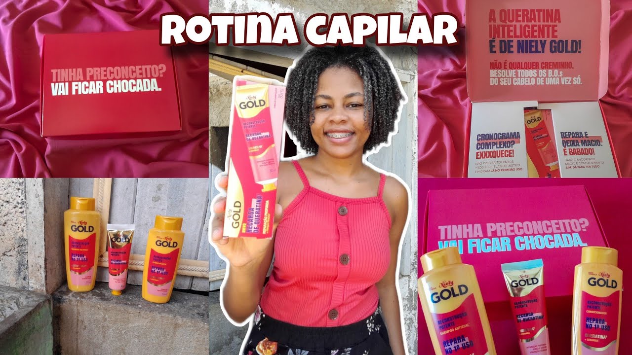 ROTINA CAPILAR COM NIELY GOLD- Reconstrução Potente Para Cabelos Danificados🧖🏽‍♀️✨️