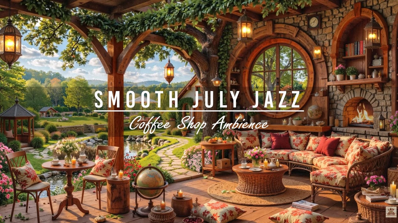 Positive Summer Morning at Cozy Coffee Shop Ambience 🌿 Smooth April Jazz Music for Work, Good Mood