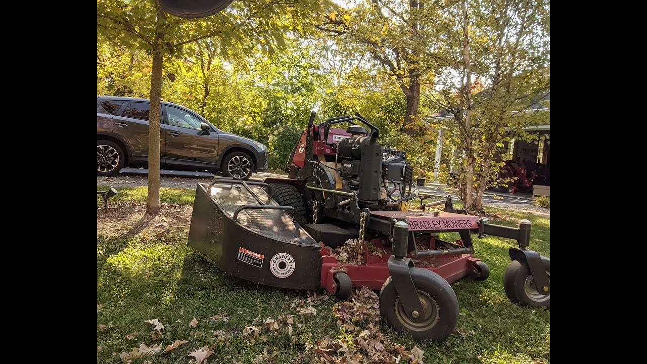 Leaf mulching options with the Bradley mower