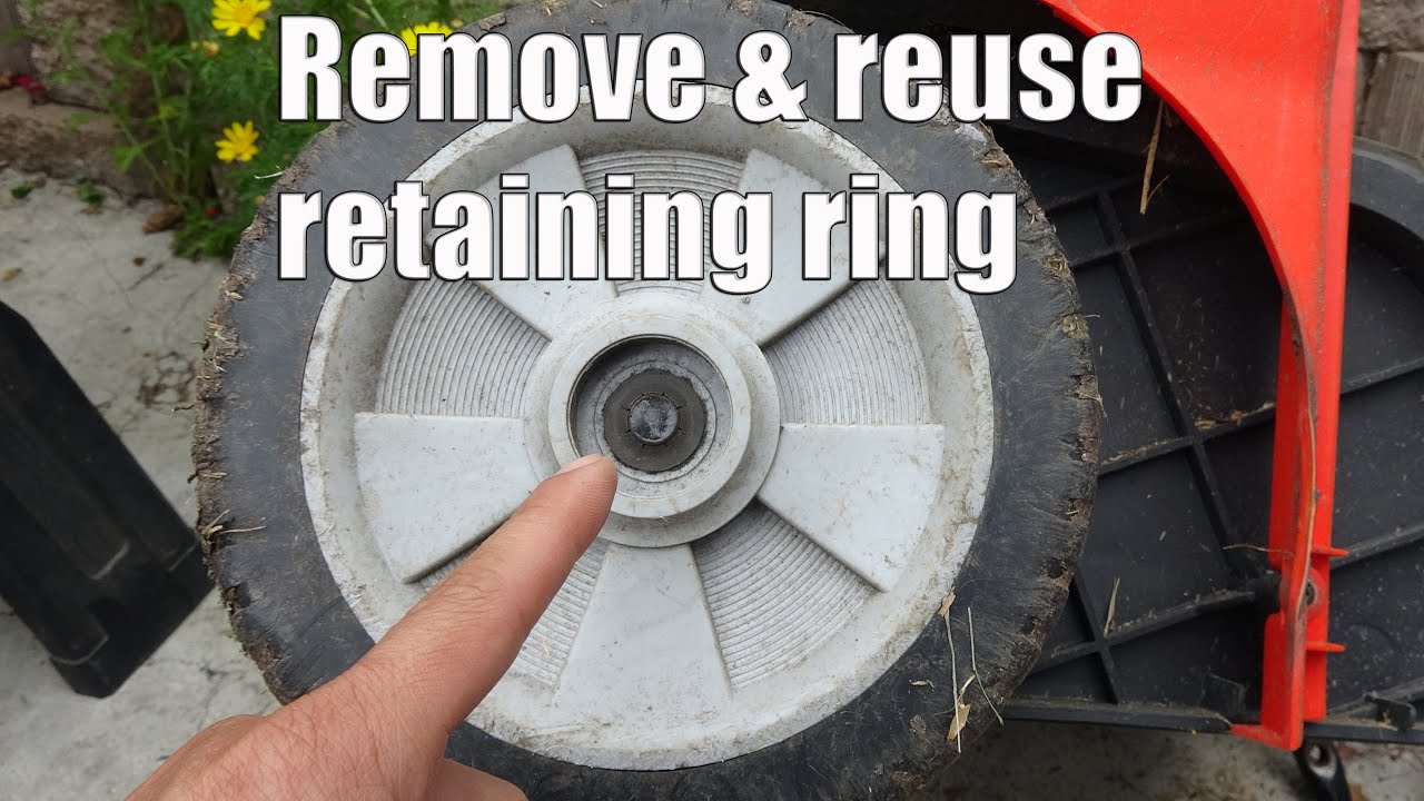 How to remove & reuse retaining rings/clips for lawn mower or dolly wheels