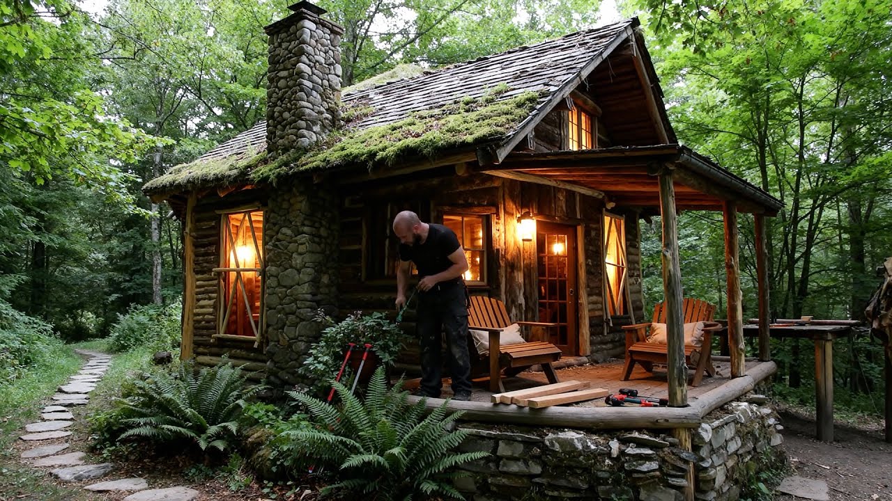 Man Builds a Bushcraft House in 30 Days | Start to Finish