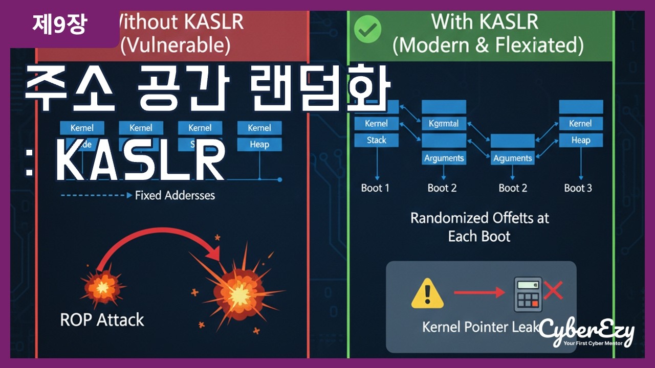 (사이버보안 강좌) 제9장. 주소 공간 랜덤화: KASLR - 현대 운영체제의 커널 및 유저 영역 격리 고급 메커니즘