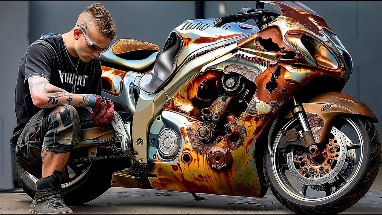 Suzuki Hayabusa Motorcycle Full Restoration | Restored Suzuki Hayabusa Sport Motorcycle
