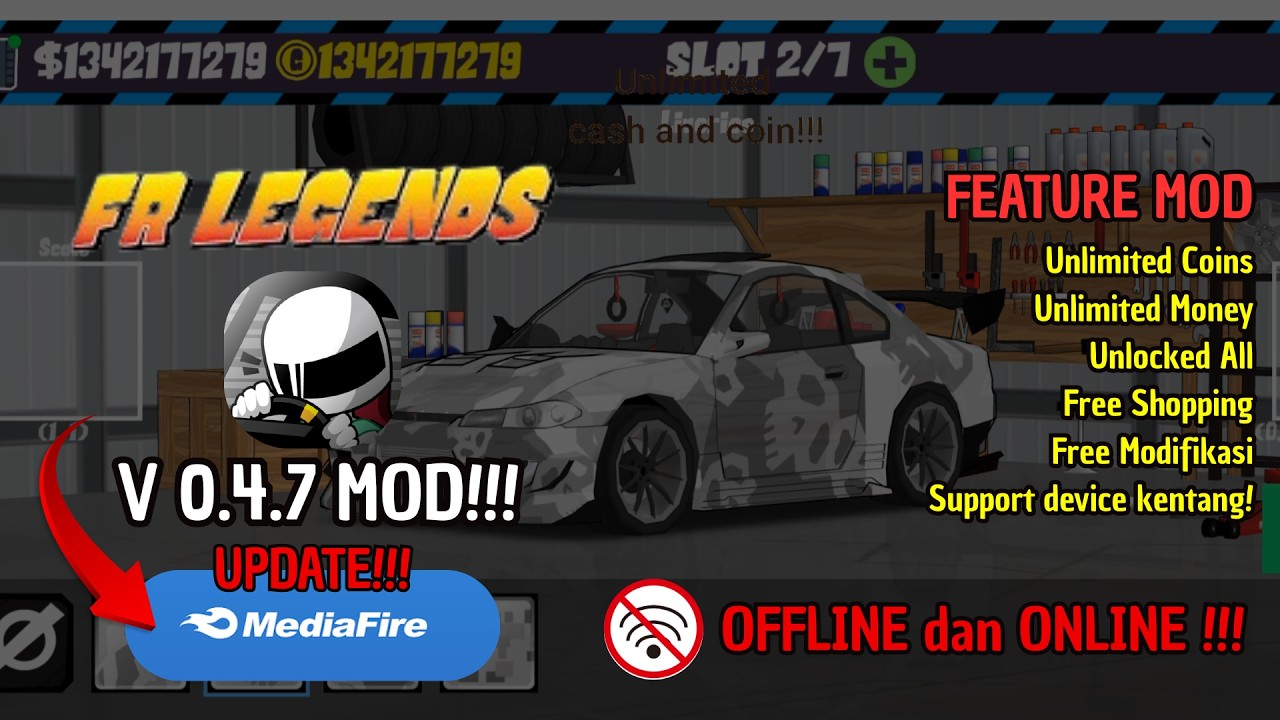FR Legends Mod Apk 0.4.7 Terbaru 2026 | Unlimited Money & Unlock All Cars (Android)