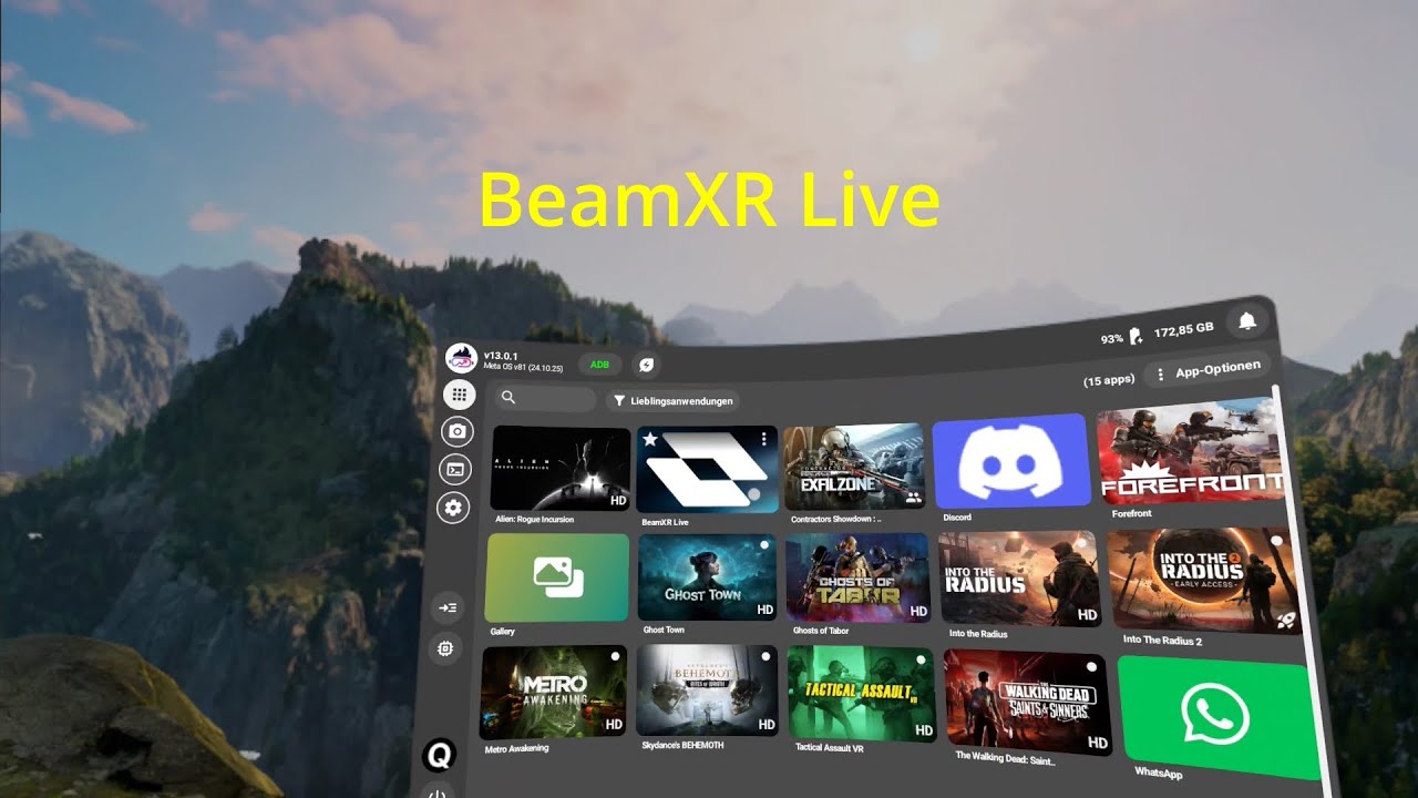 BeamXR Live, zum streamen direkt von der Brille