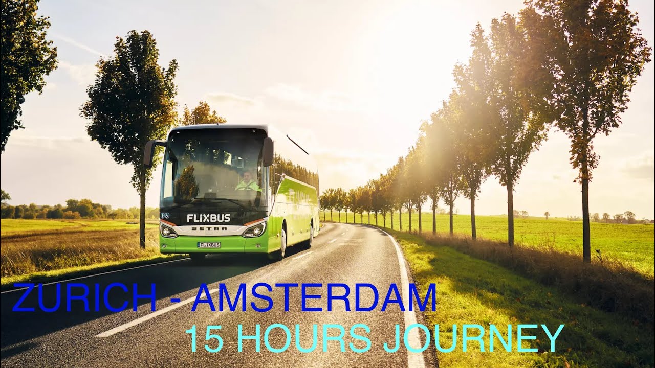 FLIX BUS HONEST REVIEW | ZURICH TO AMSTERDAM Via FRANKFURT 15 HRS BY FLIX BUS CHEAPEST BUS IN EUROPE