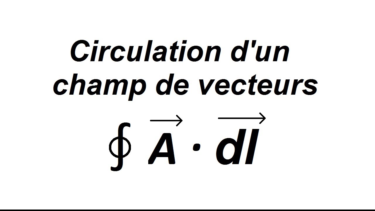 Circulation d'un champ de vecteurs - calcul intégral