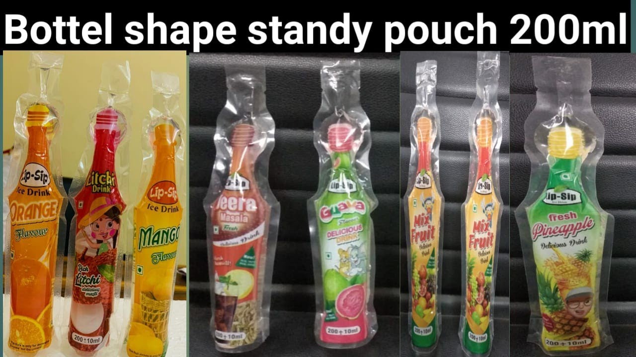 Bottle shape pouch 200 ml || standy bottle shape pouch || 200 ml pouch || juice pouch || without cap