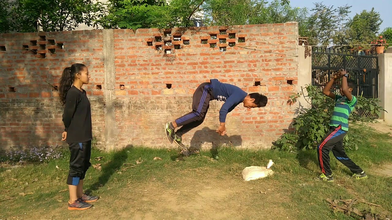Backflip with other hands Tutorial//Sahil gurung