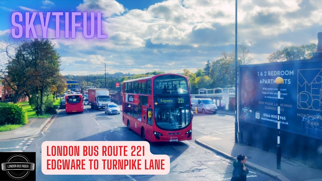 🚌 London Bus Route 221: Edgware to Turnpike Lane Adventure! 🌍