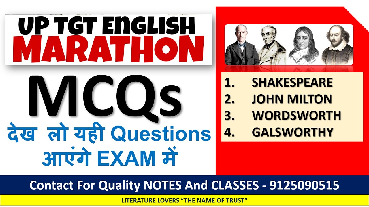 🔴UP TGT ENGLISH MARATHON | William Shakespeare | John Milton | William Wordsworth | John Galsworthy