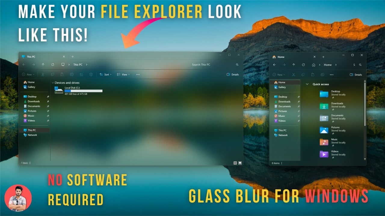 Make Windows 10/11 Look Like This | Glass Blur File Explorer (No Software Required)
