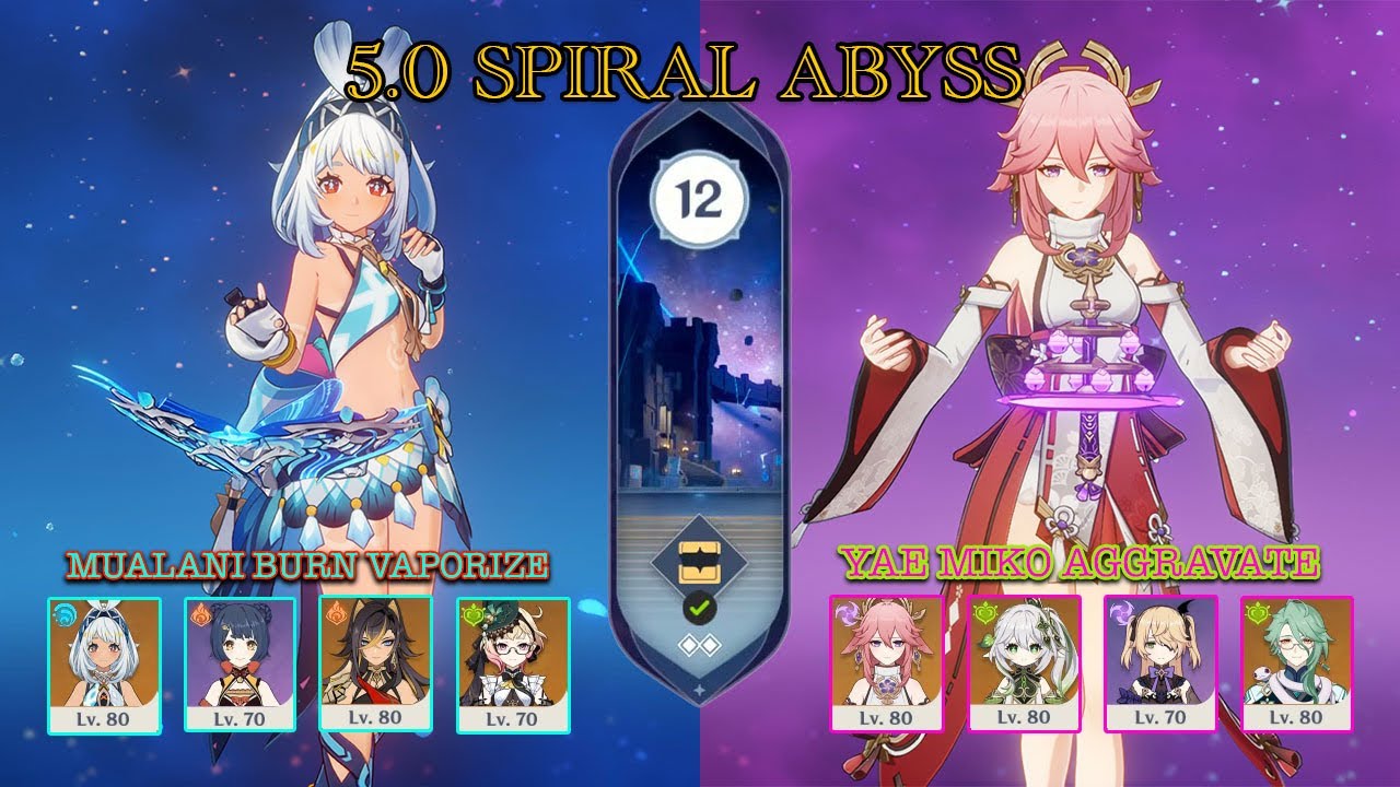 C0 Mualani Burn Vaporize & C3 Yae Miko Aggravate | Spiral Abyss 5.0 | Genshin Impact