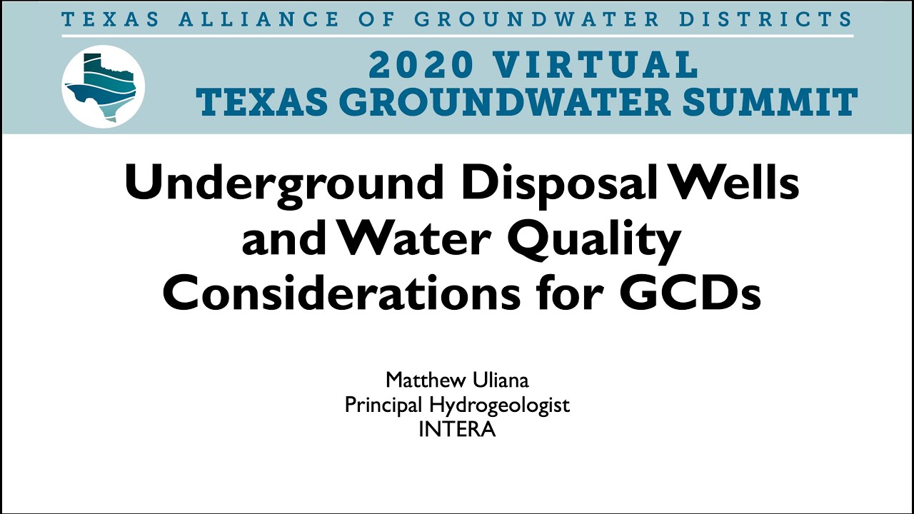 Underground Disposal Wells and Water Quality Considerations for GCDs - Matthew Uliana