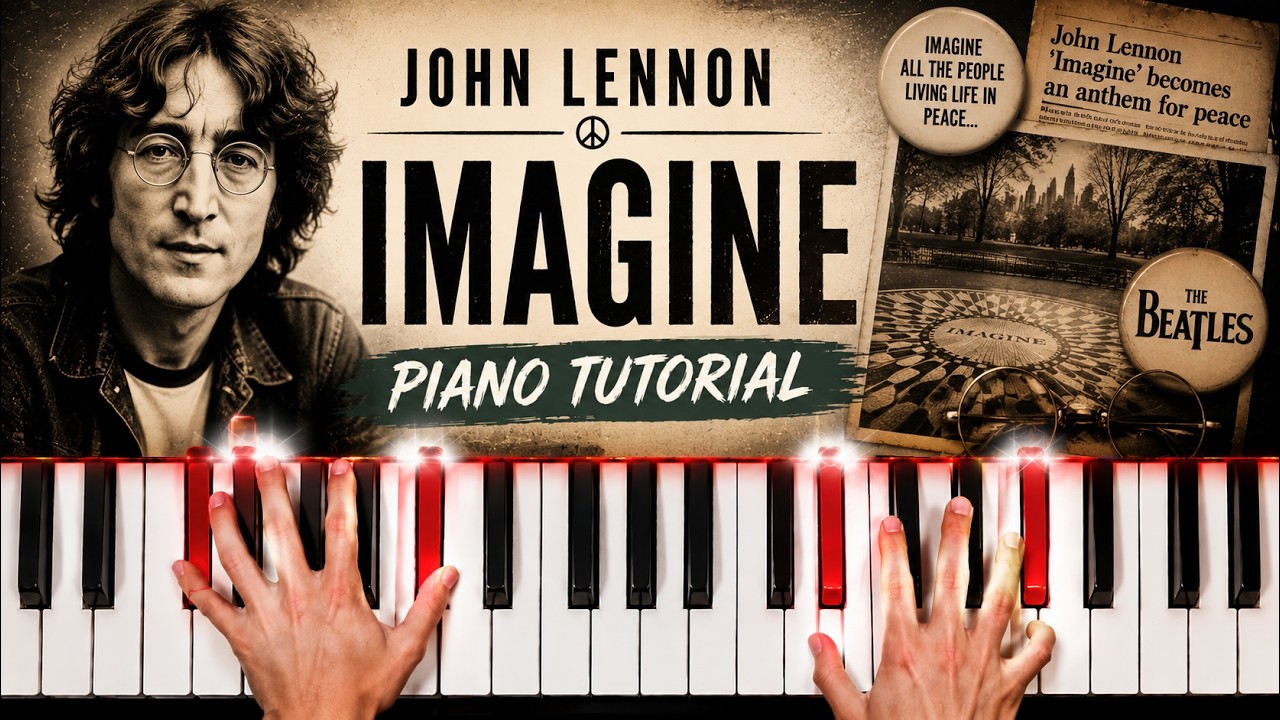 Imagine Piano - How to Play John Lennon Imagine Piano Tutorial! (Instrumental)