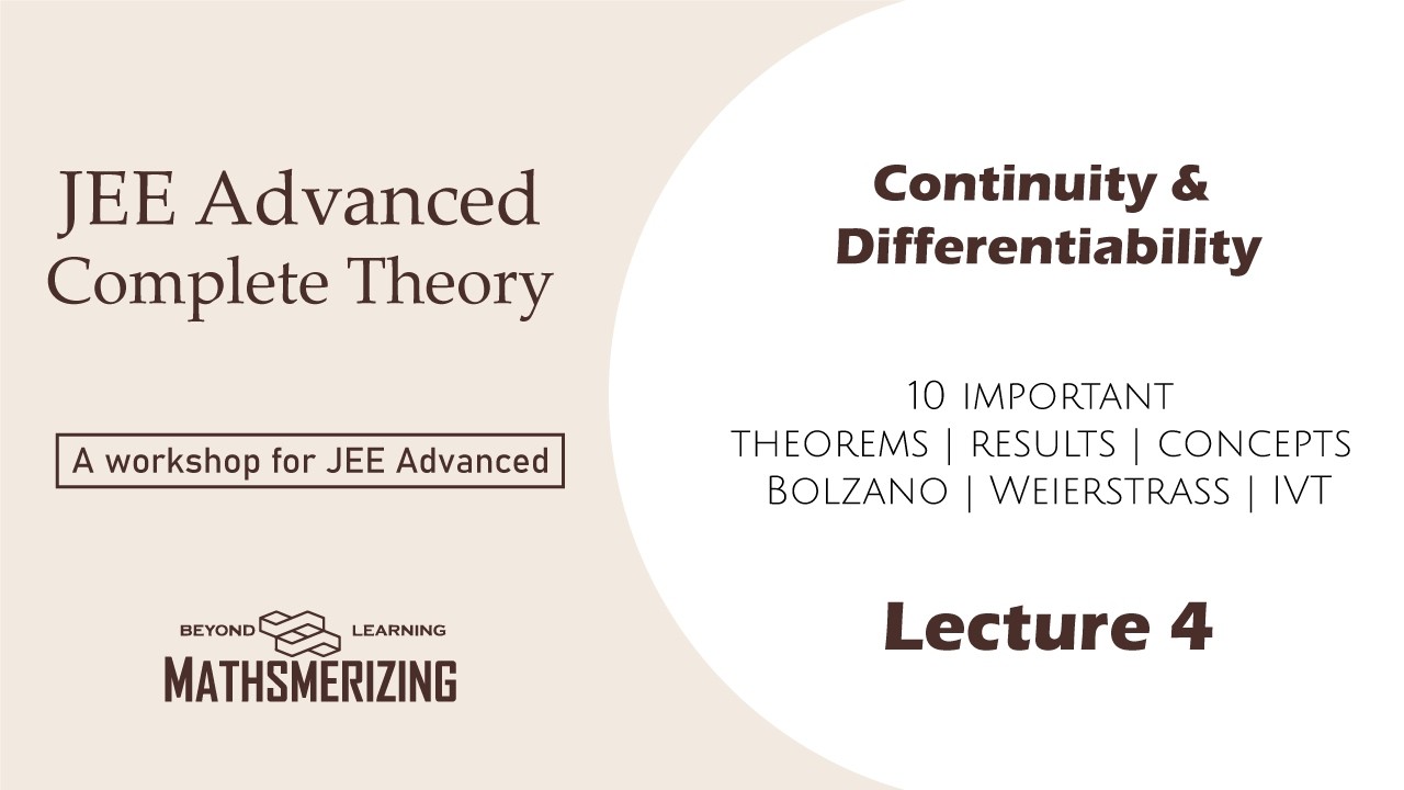 Continuity & Differentiability | L4 | 10 important theorems, results & concepts inc. Bolzano | IVT