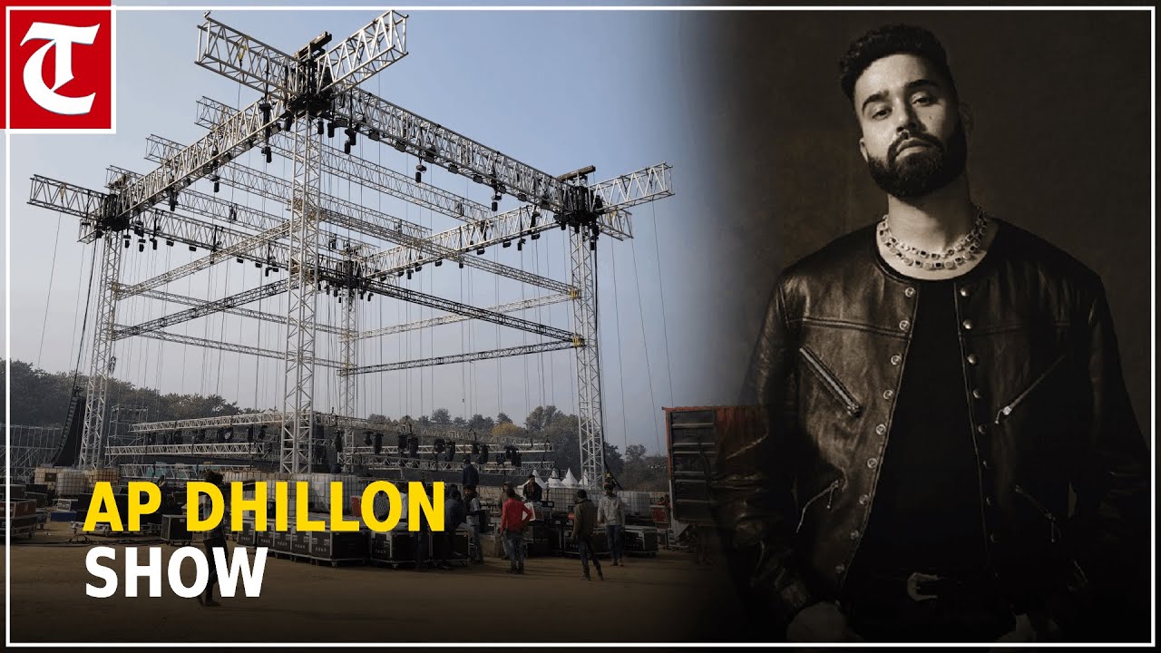 Preparations on at rally Ground for AP Dhillon's live concert