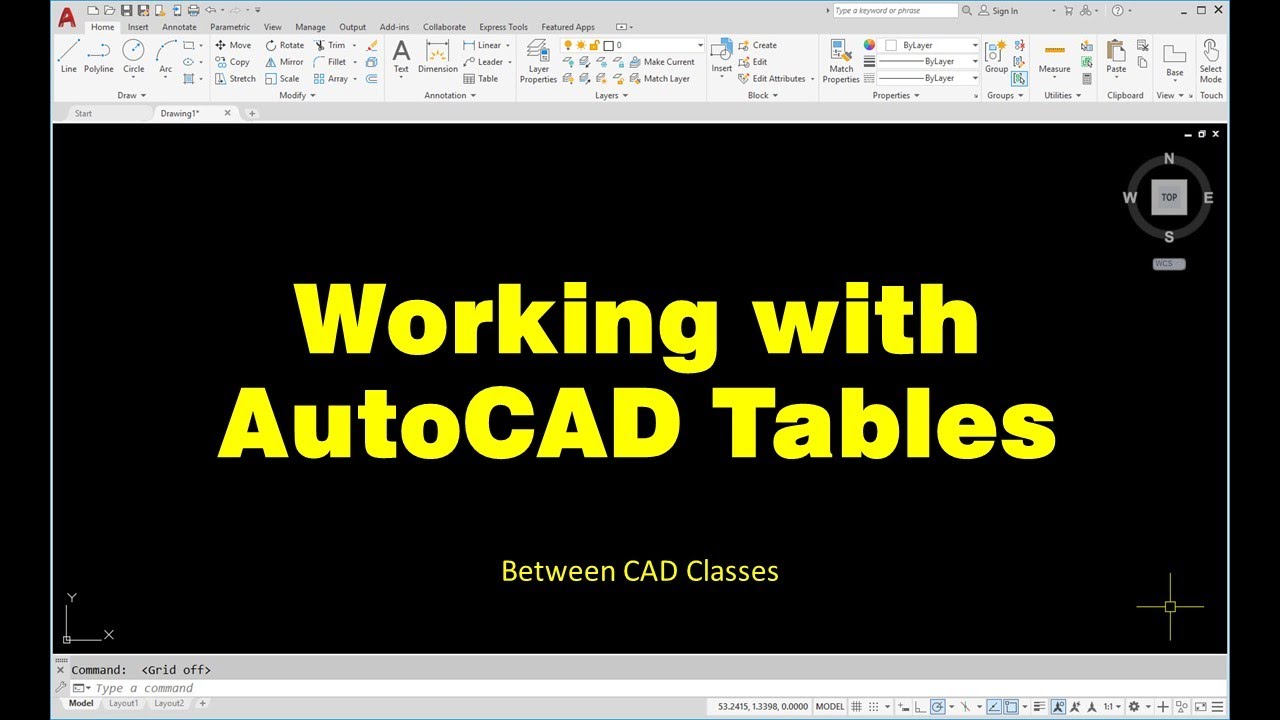 Работа с таблицами AutoCAD