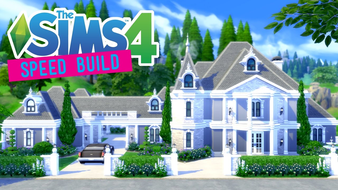 The Sims 4 -Speed Build- Suburban Chateau - No CC -