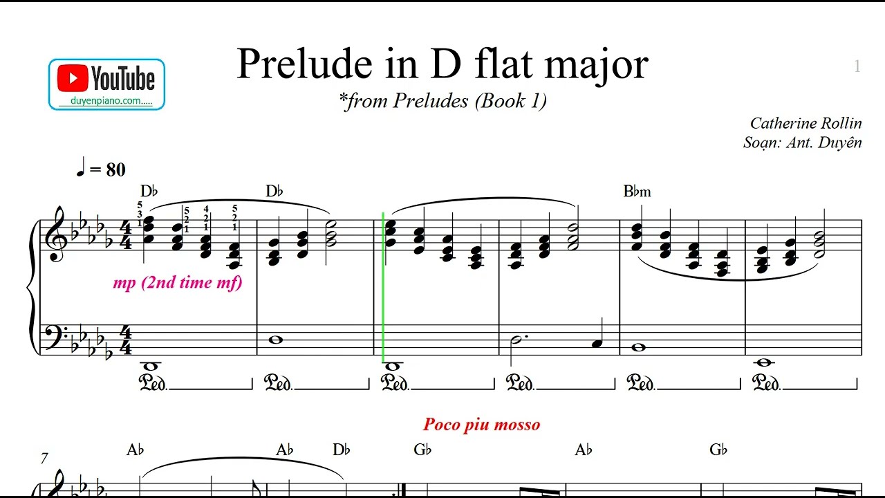 The best piano - Prelude in D flat major - Grade 4 LCM (free sheet)