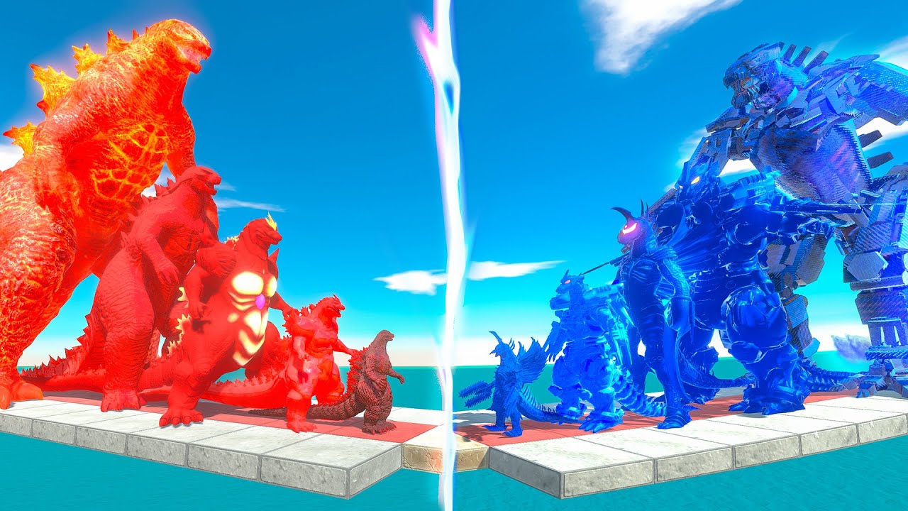Upgrade Godzilla Team (Red) vs MechaGodzilla Team (Blue) – ARBS Battle