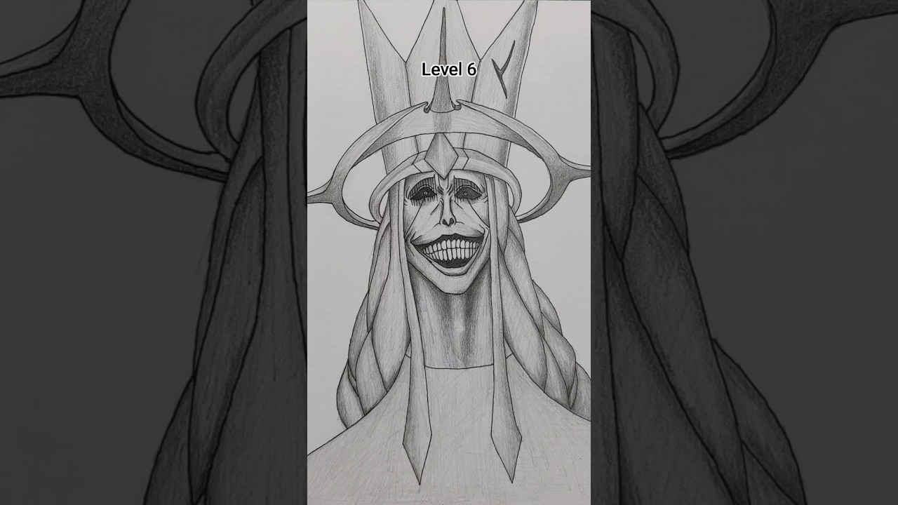 Draw Statue of God in 7 Level #shorts #animedrawing #sololeveling