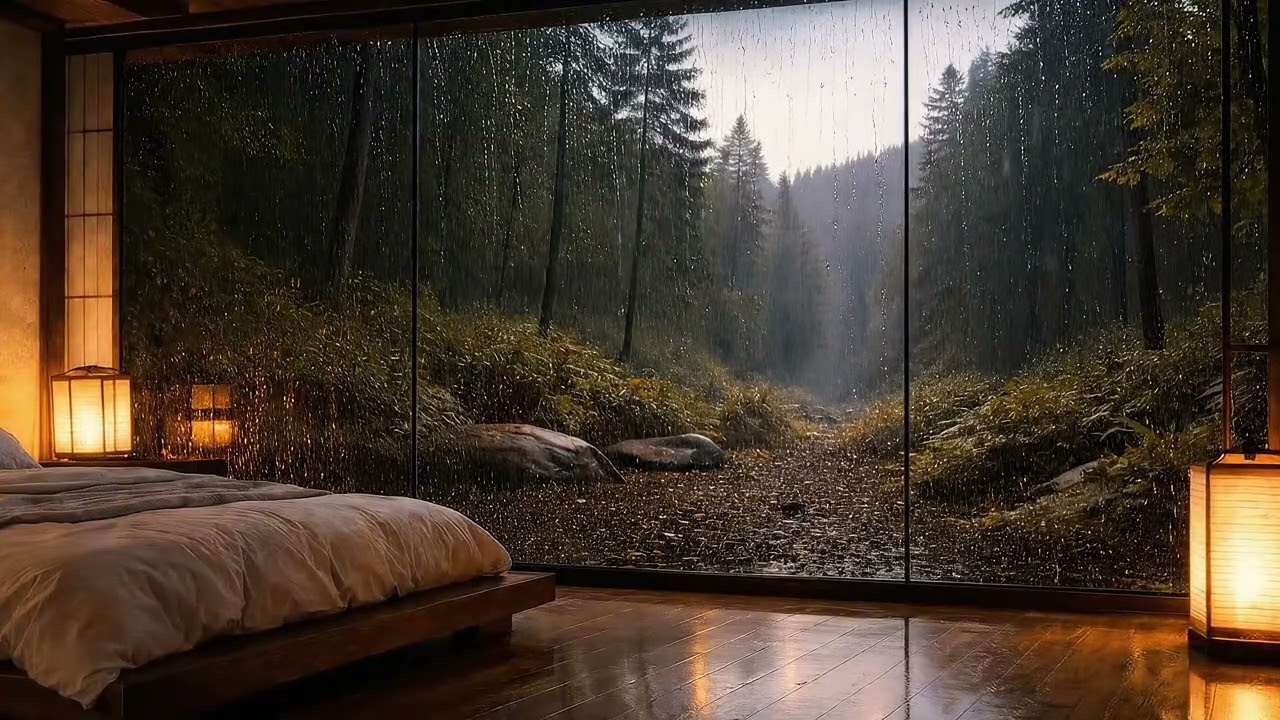 Deep Forest Heavy Rain for Insomnia Relief