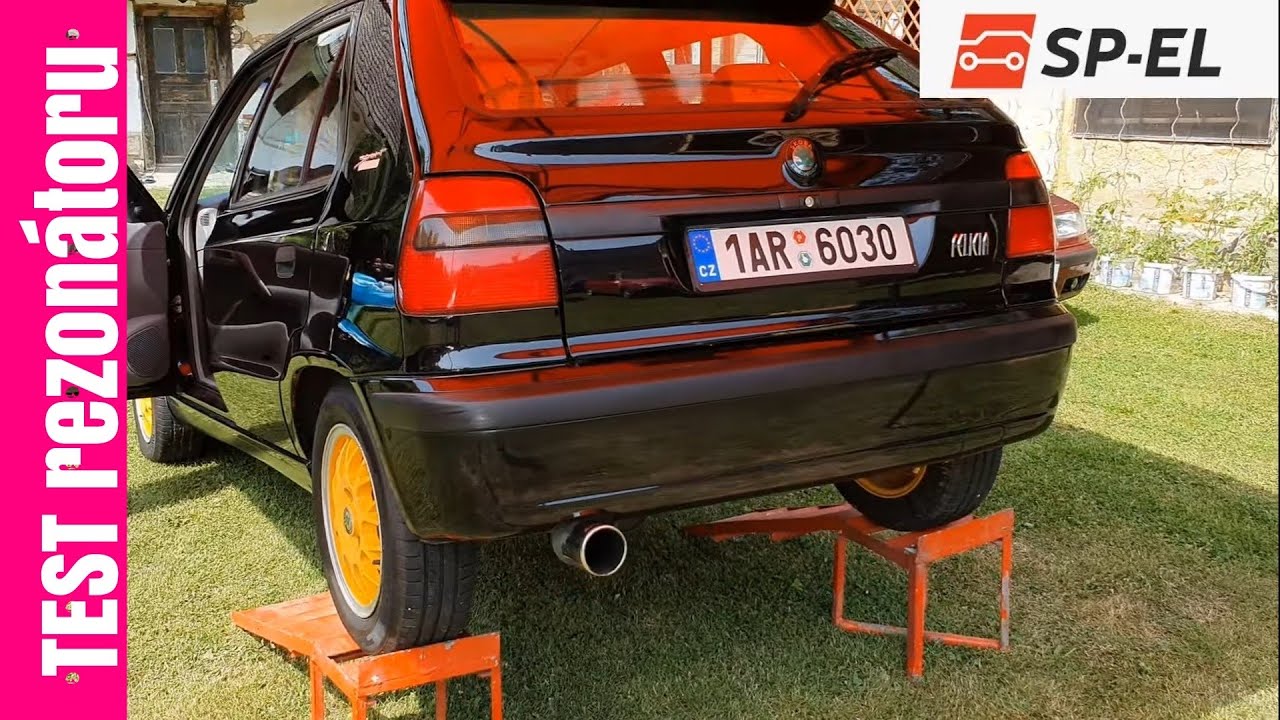 Test laděného výfuku, dynamizéru - rezonátoru. Škoda Felicia SP-EL