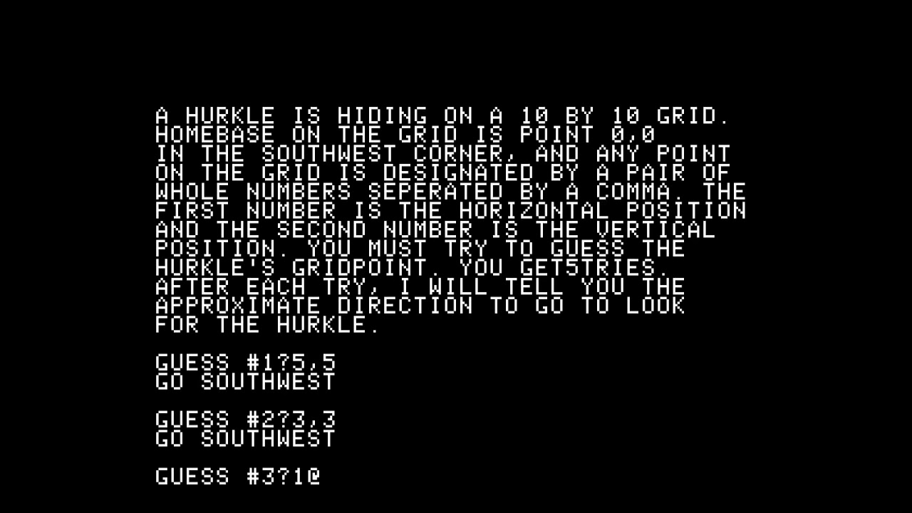 Hurkle - (1976) - Apple 1 - WIN!