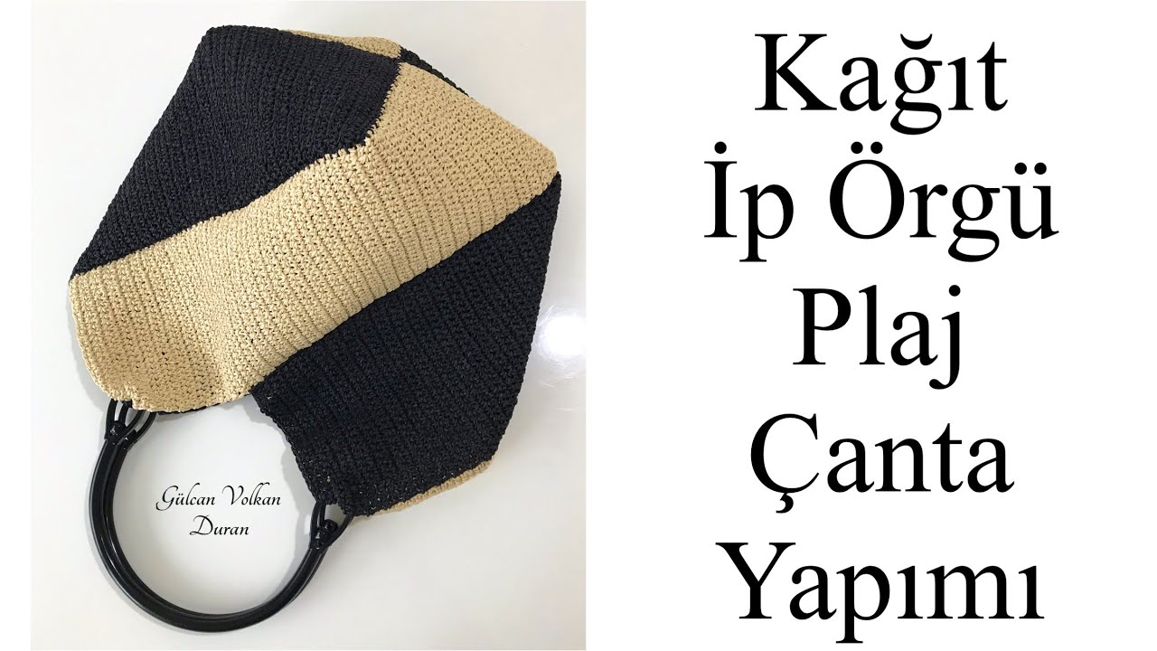 Easy Crochet Bag 🏖Boyutu Mükemmel Oldu☀️Tam Bir Plaj Çantası - Kağıt İp Örgü Çanta Yapımı