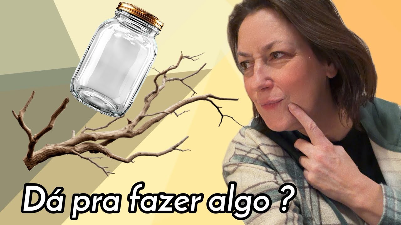 FIZ UMA DECORAÇÃO FOFÍSSIMA COM UM GALHO ARTIFICIAL E UM VIDRO DE CONSERVA! 