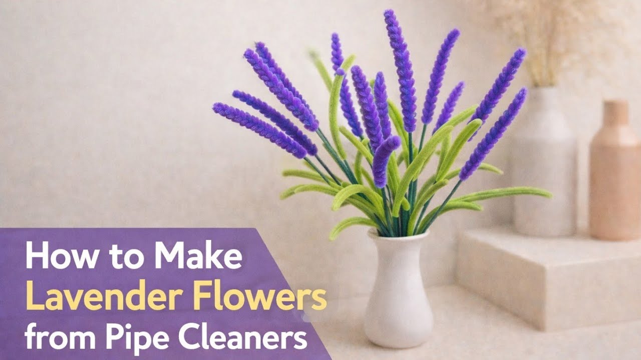DIY Lavender Flowers from Pipe Cleaners | Easy & Simple Craft Tutorial