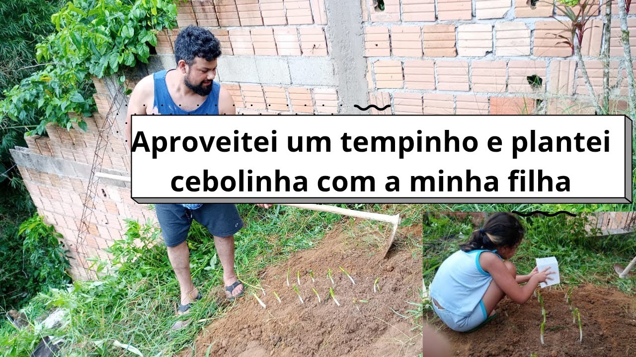 Fazendo Horta com a minha filha  #roça #vidanaroça #horta #plantandocebolinha