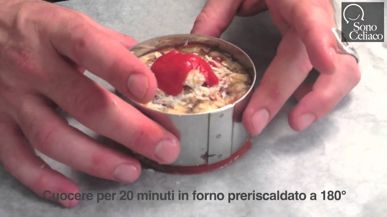 Millefoglie di melanzane con glassatura di pachino