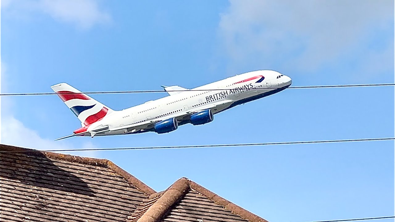 PLANESPOTTING FROM MY HOUSE! Departures from London Heathrow Airport - 20th May 2023 - 4K