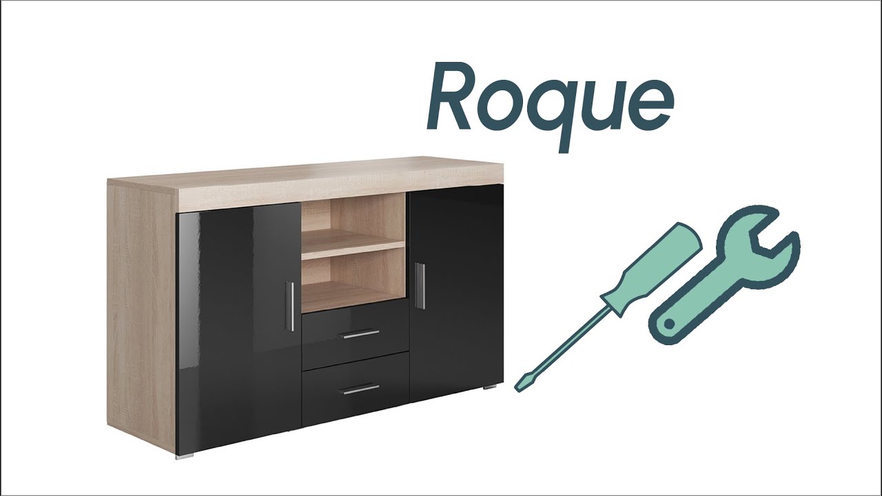 Montaggio della credenza modello Roque nel colore bianco lucido