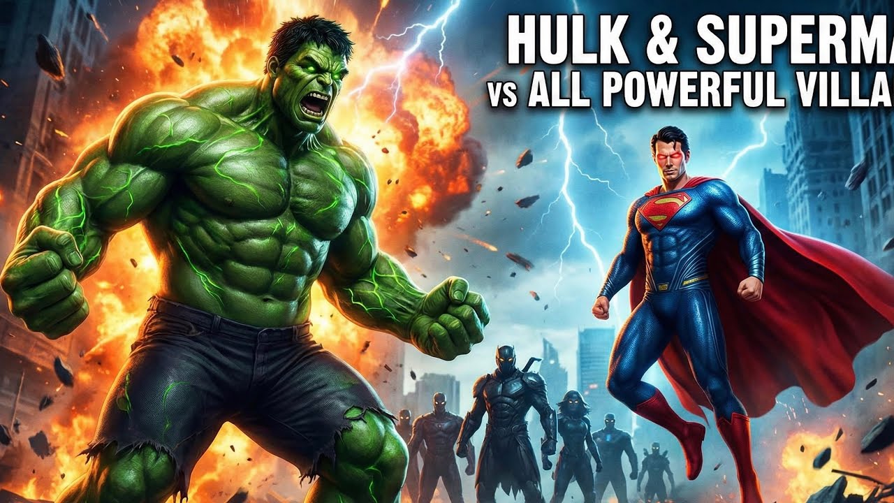 Hulk &superman vs all powerful villains ⚡️.              