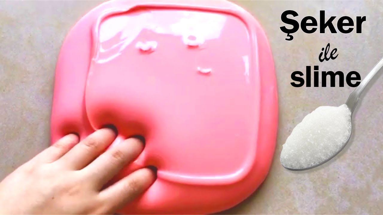 TUTKALSIZ BORAKSSIZ ŞEKER ile Slime Nasıl Yapılır 💦 Evdeki Malzemeler ile slime 💦