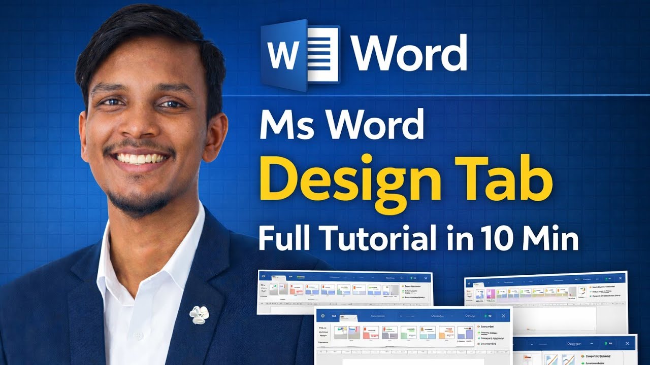 MS Word Design Tab in Hindi | Themes, Colors, Fonts & Page Background Explained