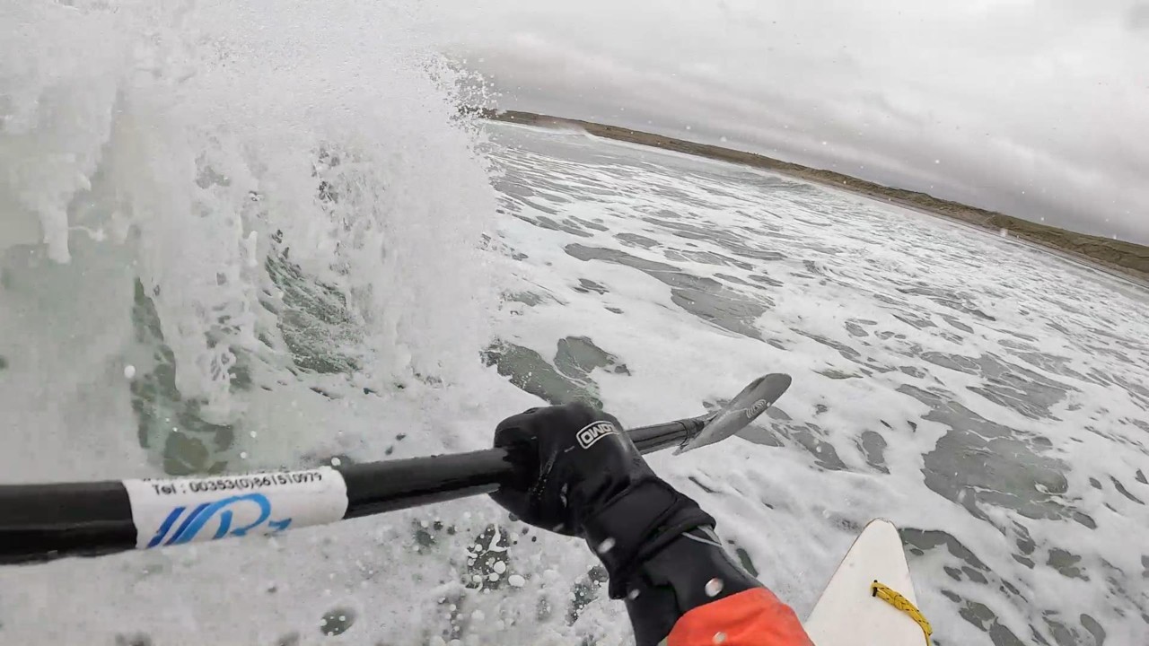 Surf Kayak Dooey Donegal. First waves of the year.