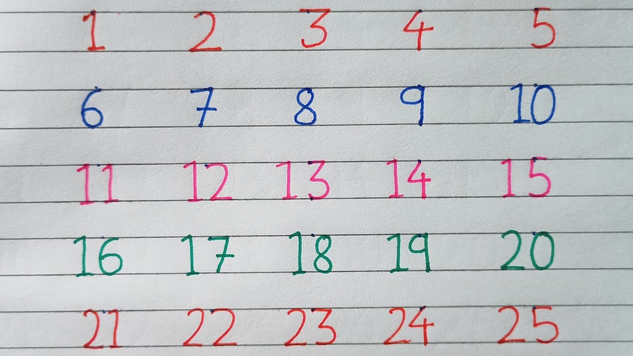 1 to 50 Counting | Kids Counting 1-50 | Calligraphy Video | Number Counting Math 17 #maths #viral 