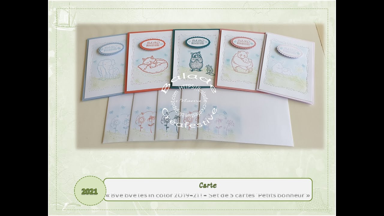 BYE BYE  les in color 2019-21 !  Set de 5 cartes 
