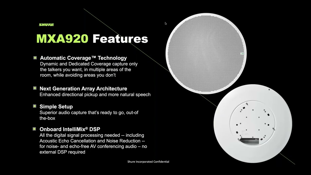 SHURE - MXA920 Ceiling Array Microphone for Conference Rooms