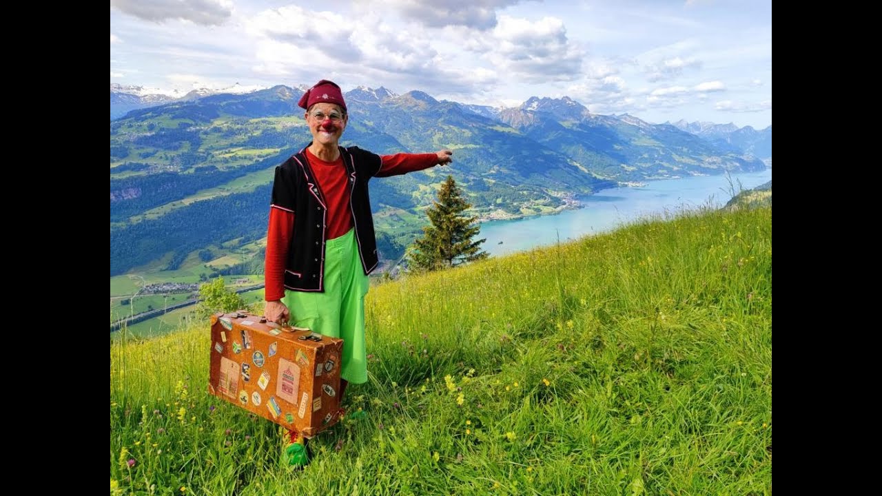 Die Clowns Tschalpi und Deizgi aus Graub&uuml;nden Berggasthaus L&uuml;sis Walenstadt,  