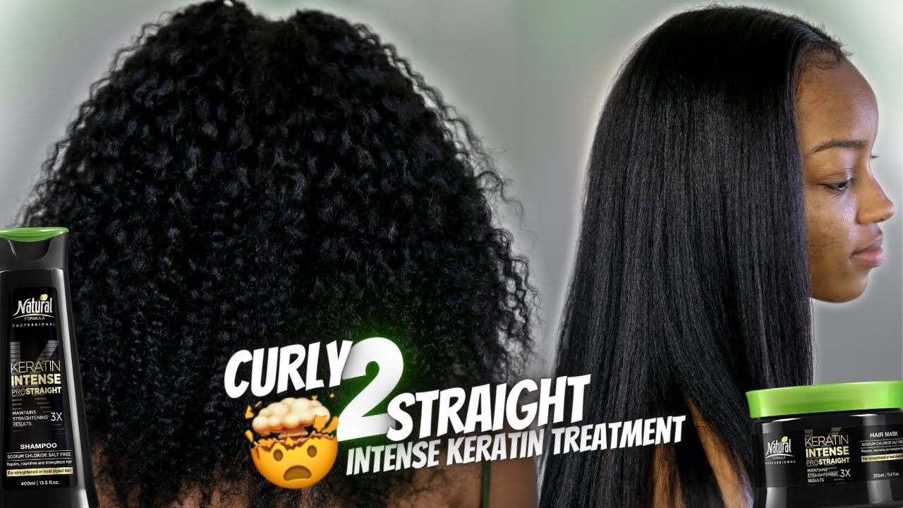 STRAIGHTENING MY NATURAL HAIR + INTENSE KERATIN TREATMENT | Slim Reshae
