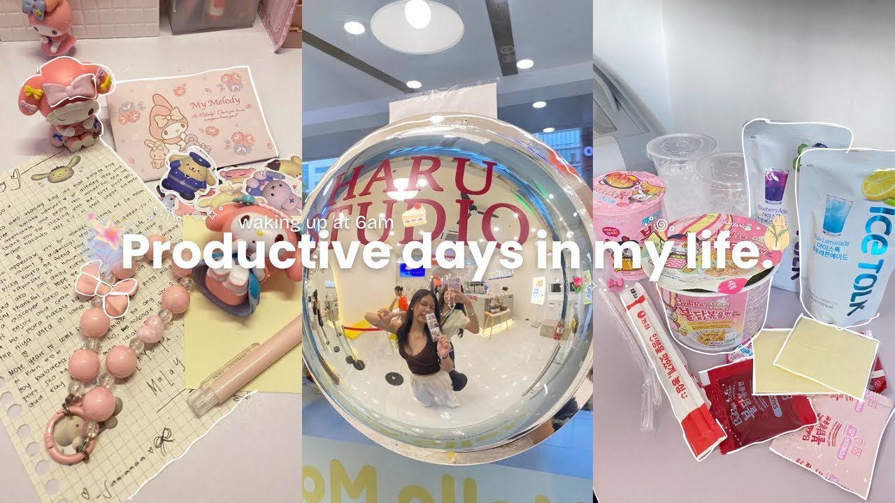 ⋆˚𝜗𝜚 Productive days in my life ༘⋆ 🧸waking up at 6am, handwritten letters, buldak, stickers ༘⋆