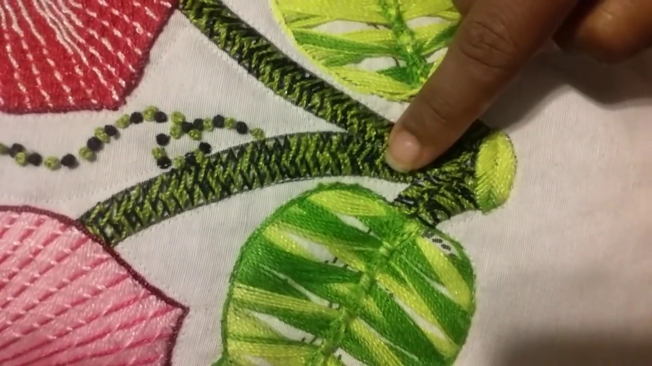 puntada envolvente en forma de cadena