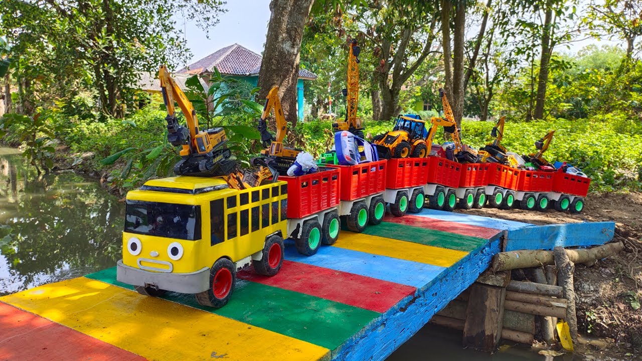 Mobil Truk Tronton Tayo Panjang Penuh Mobil Mobilan, Crane, Beko Loader, Mobil Balap, Truk Molen