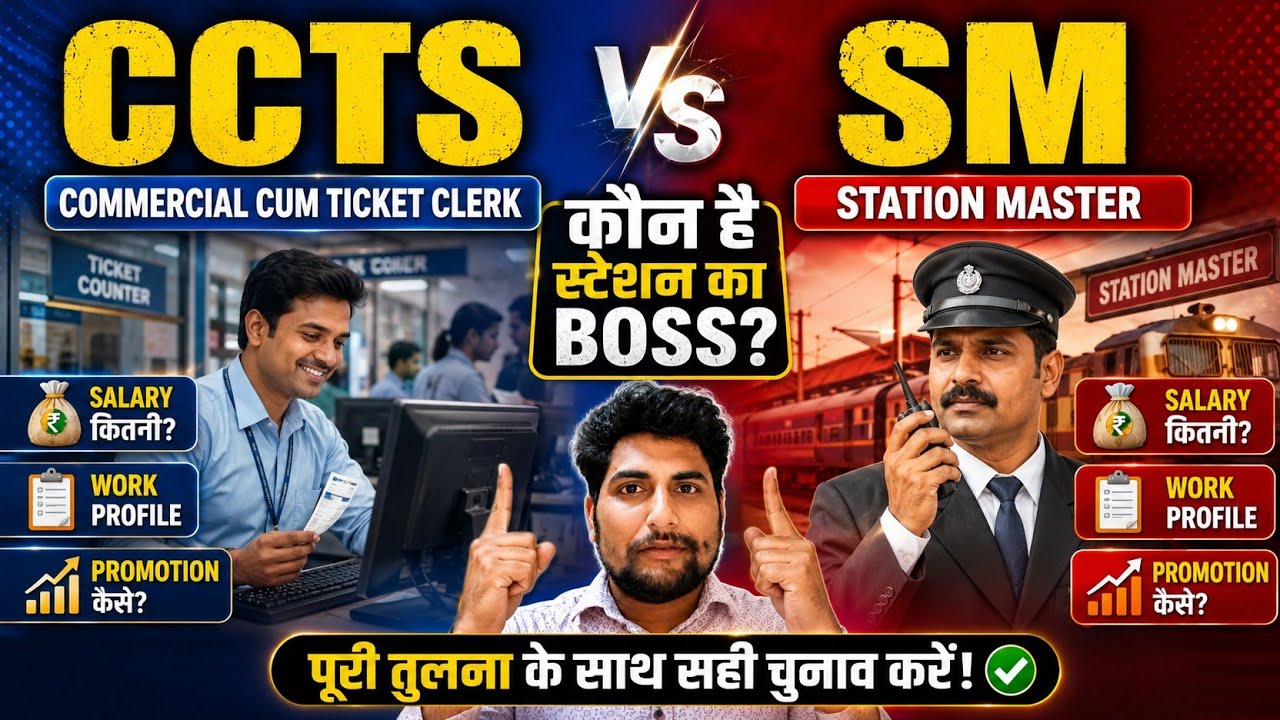 CCTS Vs. SM | Station Master | Commercial Cum Ticket Supervisor | Salary | Promotion | Transfer