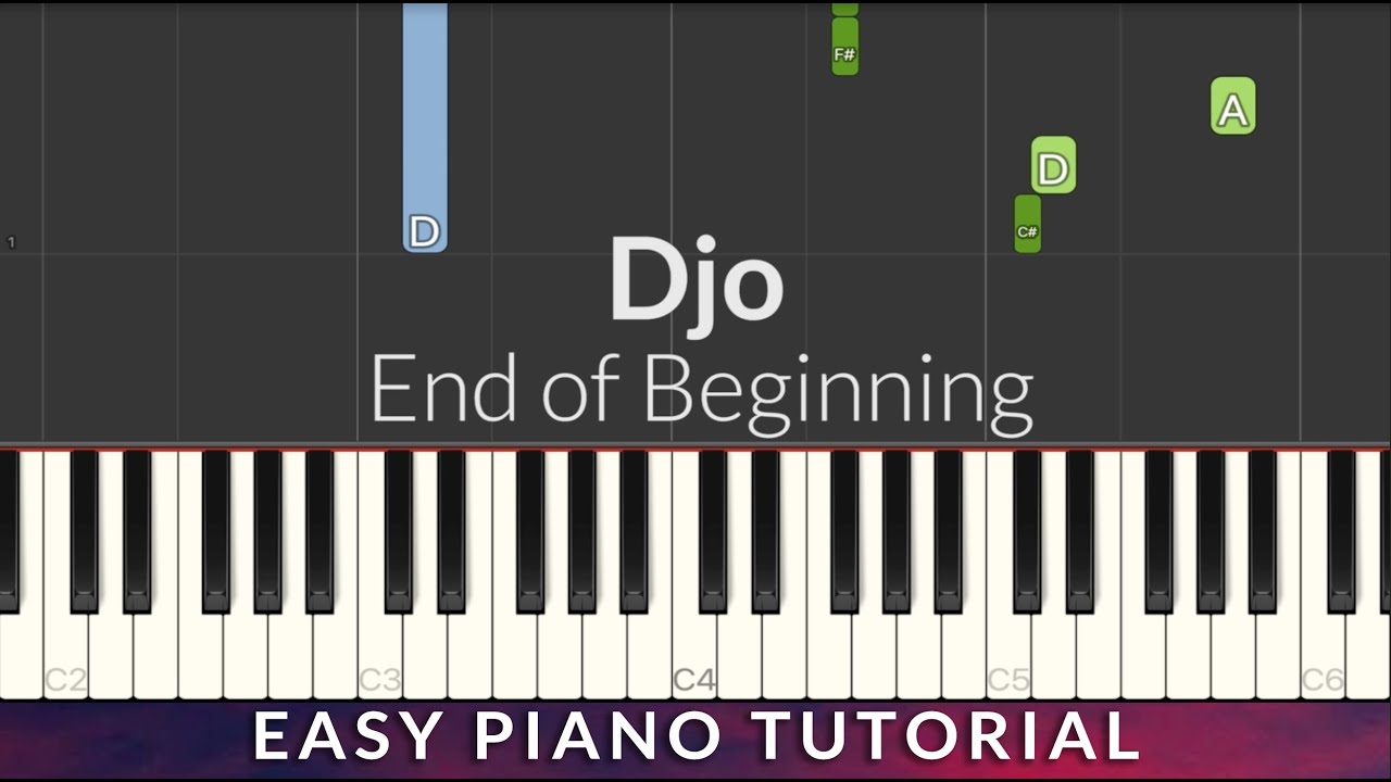 Djo - End of Beginning EASY Piano Tutorial + Lyrics